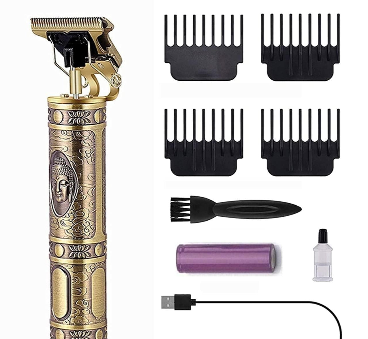 Hair Trimmer For Men Buddha Style Trimmer, Professional Hair Clipper, Adjustable Blade Clipper, Hair Trimmer and Shaver,Retro Oil Head Close Cut Precise hair Trimming Machine (Golden)